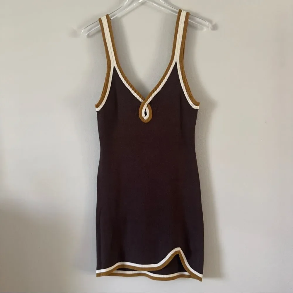 ⭕️ FREE PEOPLE Mini Dress Knit Brown